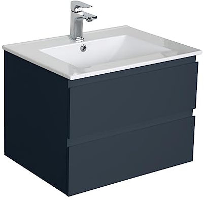 Meuble Simple Vasque 60cm Sorrento Gris Anthracite + Vasque