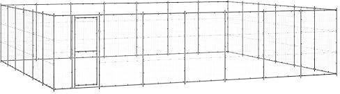 vidaXL Outdoor-Hundezwinger Verzinkter Stahl 50,82 m²