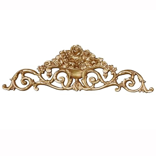 Touch of Class Giovana Aged Gold Acanthus Leaves and Roses Wall Topper - Picture Enhancements - Wall Decor Hanging for Bedroom, Bathroom, Dining Room, Living Room, Office