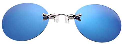 Cikiki Morpheus Lunettes de soleil rondes à clip UV 400 sans monture, bleu