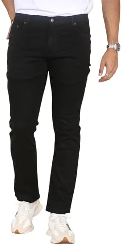MYT Mens Straight Leg Jeans Regular Fit Denim Pants Trousers Black 40W x 32L