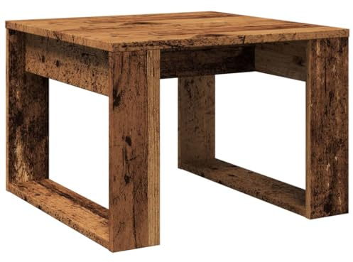 Table d appoint vieux bois 50x50x35 cm bois d ingénierie