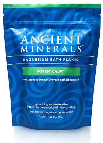 Ancient Minerals Magnesium Bath Flakes Forest Calm - Resealable Magnesium Bag of Zechstein Chloride Alternative to Epsom Bath Salt (1.65 lb)