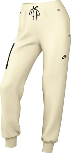 Nike Sportswear Tech Fleece Jogginghose mit Mittelhohem Bund für Damen Pantaloni Sportivi, Pale Ivory/Black, S Donna