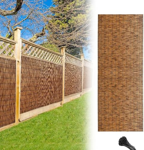 BZCKBZ Clôture en Roseau Naturel 50 × 1000 Cm 60 × 500 Cm 80 × 100 Cm 130 × 300 Cm Clôture Décorative, Clôture D'intimité, Pare-Soleil, Protection De Jardin - Tissé À La Main(90x900cm(3.0x29.5FT))
