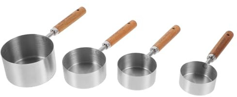 VERDANVERSE Edelstahl Messbecher Set Mit Akazienholzgriff Back Küchen Messlöffel Set Für Kaffee Tee Gewürze Und Zucker Robust Lebensmittelecht Und Vielseitig Einsetzbar