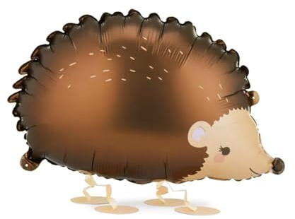 Globo de lámina de erizo para caminar, erizos con pies pequeños, globo de hedgehog, regalo para niños, decoración de cumpleaños infantiles, Pascua, primavera, otoño, tamaño 58 x 36 cm