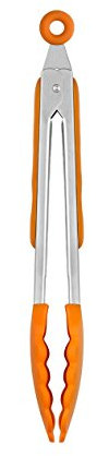 BRA Efficient Pinze in acciaio Inox, nylon/silicone, colore: arancione Pinze da cucina 28.5 cm arancione