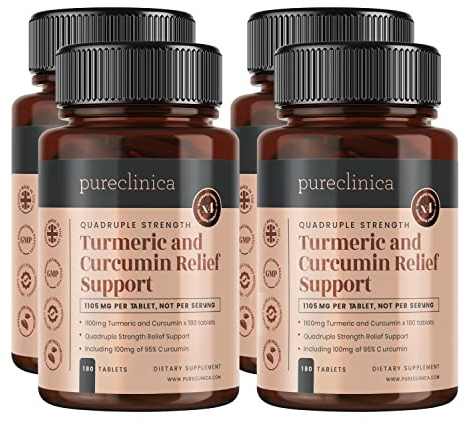 1100 mg gurkmeja och curcumin x 720 tabletter (2 års leverans) - med 95% curcumin och 5 mg svartpepparextrakt