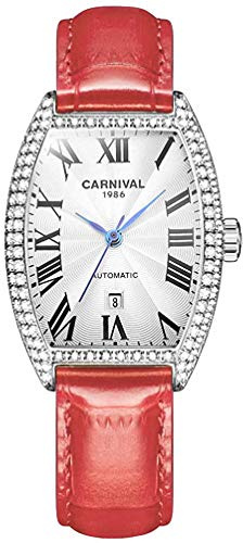 MASTOPDammode lyxmärke vintage fyrkantiga mekaniska automatiska klockor affärer läderrem safir diamant armbandsur klassisk kalender fönster vattentät