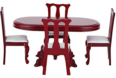 1:12 Sedia da tavolo da pranzo in miniatura, set di sedie da tavolo da cucina per casa delle bambole Set di mobili in legno Mobili per sala da pranzo Giocattolo