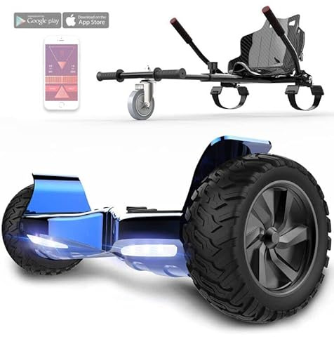 RCB Hoverboard and Kart Bundle for Kids with Hoverkart Set,SUV Hoverboard with APP Control, All Terrain 8.5 '' Hummer with Bluetooth for Self-Balanced Hoverboards, Gift for Kid and Adult