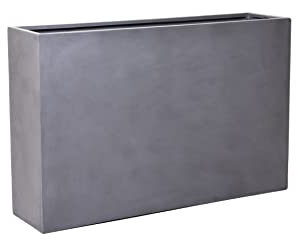 VIVANNO Pflanzkübel Raumteiler Sichtschutz Fiberglas ELEMENTO Beton-Design Grau - 117x30x75