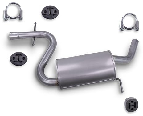 BESTPRICE Set di silenziatori di scarico 1x Silenziatore centrale, con materiale di montaggio Compatibile con AUDI A3 (8P1), A3 Sportback (8PA), VW GOLF PLUS V (5M1, 521), GOLF 5 (1K1), GOLF VI (5K1)