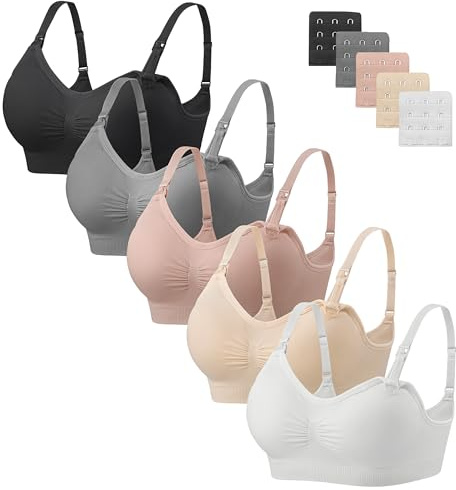 HBselect 5PCS Maternité Soutien Gorge Allaitement Femme sans Armatures