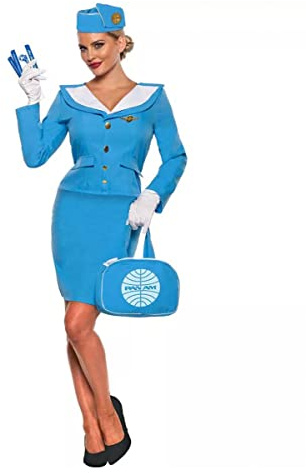 Horror-Shop Pan Am Stewardess Ladies Costume L
