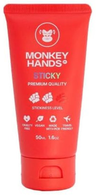 Monkey Hands Sticky Grip | Revolución del Grip para Pole Dance y Fitness | Gel Adherente Fuerte | Magnesio Líquido Innovador, Vegano, Sin Parabenos/Resina | Rojo, 50ml