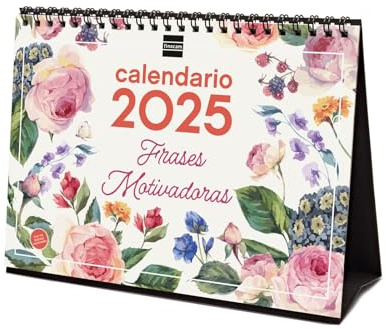 Finocam - Calendario Imágenes de Sobremesa para Escribir 2025 Mes Vista Enero 2025 - Diciembre 2025 (12 meses) Frases motivadoras Español