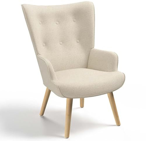 IDMarket Ivar - Sillón escandinavo en tejido beige
