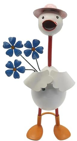 XAGMODSHN Statue di anatra statuette in ferro anatra decorazioni per casa giardino scrivania piante grasse decorazioni regali divertenti