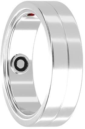 Maxcom mRing | Smart Ring | Silverstorlek 11 Sömn, puls och Fitness Tracking Bärbar Smartring | Kompatibel med iOS/Android | 6 dagars batteritid