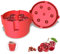 Kirschentkerner Cherry Stoner Pitter, Multi-Kirschkernentferner, Entsteiner Kirschen Kirschentsteiner Griff 6 Entkerner Kirschen Pitter mit Einfach Squeeze Rot