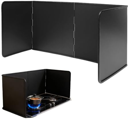 SDLDEER 40CM Height Stove Splatter Guard Splatter Screen, Portable Folding Cooker Side Fat Oil Splash Guard Splatter Shield or Frying Pan Wall Hob