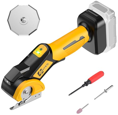 Cordless Electric Scissors Fit for DeWALT 20v Max Battery 440RPM Rotary Cardboard Cutter For Fabric Carpet Plastic(Battery not included, Added replacement blade)