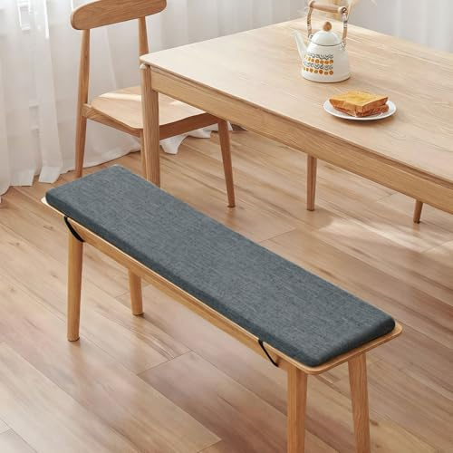 BOYIFEIJIE Cuscino per panca da esterni, 100 x 40 x 5 cm, in schiuma spessa 5 cm, lavabile e antiscivolo, per interni ed esterni, verde erba (grigio scuro, 100 x 40 x 5)