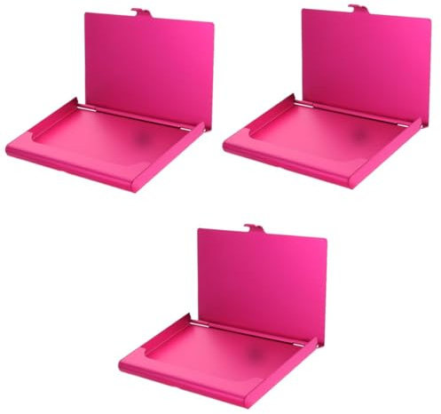 DIYEAH 3 Pièces Boîte à Cartes de Visite Métal pour Sublimation Étui Aluminium et Résistant Boîte DIY pour Porte Carte Visite Pratique et Portable Rose Dégradé