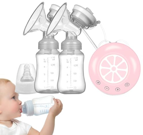 Pompa per latte elettrica, pompa elettrica portatile per infermieristica - Pompe di estrazione ricaricabili con 2 bottiglie di latte | Tiralatte portatili a basso rumore per