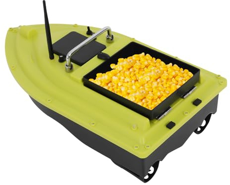 GAOUSD Barca per mangimi da pesca, 500 m, telecomandata, portata 2 kg, con luce del navigatore, barca per pesca