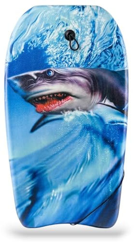 PaulStore 33 / 41 Boogie Board for Beach & Surf - Premium Bodyboard with Included Leash & Swim Float