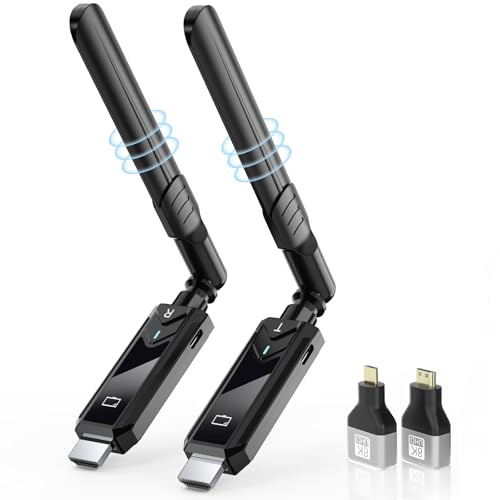 Trådlös HDMI-sändare och mottagare, stöder trådlös mottagning 2.4/5G 500M/1313FT 1080P Full HD, för strömning av videografi/PCs/TV-box/Blu-ray till HDTV/projektor/surfplatta/mobiler