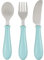 BÉABA, Kinder-Lernbesteck 3er-Set - Edelstahl - 2. Altersstufe, ab 12 Monaten - Babyfreundlich, Blu