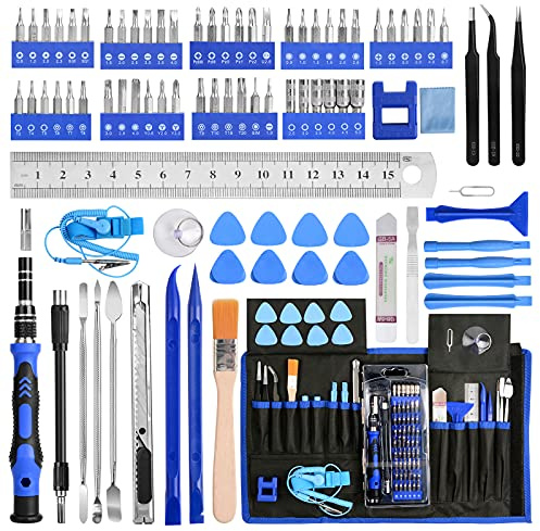 Destornilladores Precisión Kit, YOVOCA 90 en 1 Juego Destornilladores Herramientas de Reparación con Magnetizador para Reparación iPhone, iPad, PS4, Reloj, Tablet PC, MacBook, Gafas