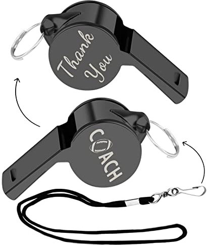 ENSIANTH Fußballtrainer Pfeife Geschenke Fußball Trainer Dankeschön Geschenke Wertschätzung Geschenke Fußball Schiedsrichter Pfeife mit Umhängeband, Large, Edelstahl Kupfer