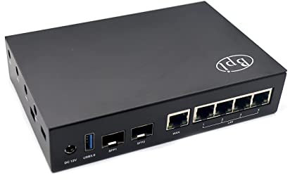 WayPonDEV Schwarzes Metallgehäuse für Banana Pi BPI-R3 Wi-Fi 6 OpenSource Router Board (nur Gehäuse)
