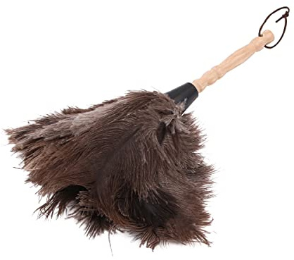 Tiardey strutsfjäder dammvippa 33 cm fjäderdammvippa hushåll dammborttagningsverktyg med trähandtag rengöringsborste verktyg för hem trädgård spindelnät takfläkt möbler dammning Swifter dammtrasor