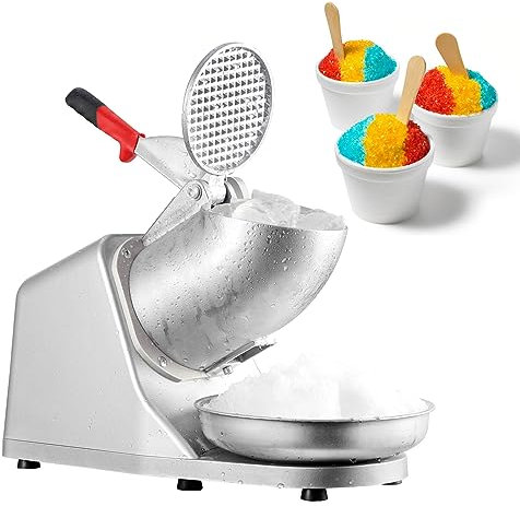 LEEVOT Tritaghiaccio Elettrico a Doppia Lama 380 W Macchina per Cono di Neve 2200 Giri/min Macchina per Ghiaccio tritato Commerciale Domestica 85 kg/H in Acciaio Inossidabile per ristoranti, Bar