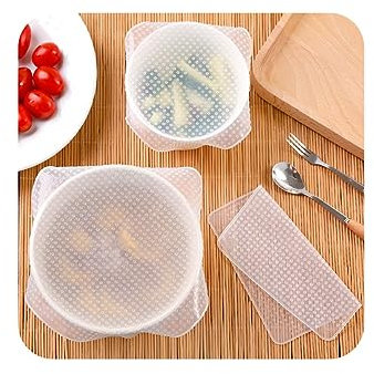 3 pezzi (L+M+S) Pellicola in silicone per sigillare gli alimenti, riutilizzabili, elasticizzati, per conservare alimenti e verdure