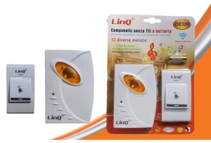 OISE ART STORE Trade Shop - Campanello Wireless A Batteria Senza Fili 32 Melodie Casa Porta Distanza 100mt D8306