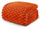 Exclusivo Mezcla Kuscheldecke Fleece Decke, Flauschige Sofadecke 150 x 200 cm, Jacquard-Überwurfdecke Wohndecke Tagesdecke, Warm und Leicht für Ganzjahreszeit, Orange