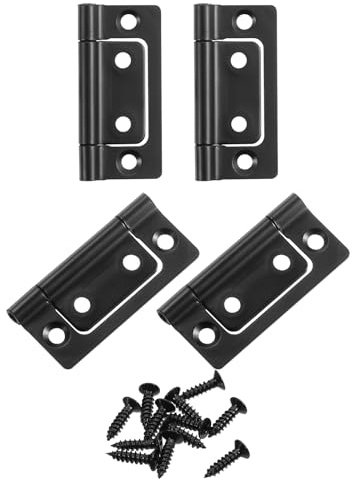 QUARKZMAN 4Pcs Charnières de Porte Non-Mortaise 2x1 Pouces sans Bruit pour Portes Pliantes pour Armoires, Meubles de Fenêtres et Armoires avec Vis, Foncé
