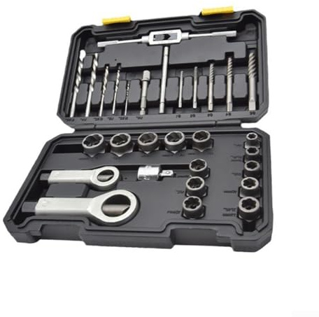 Comodo set di 29 attrezzi per estrazione delle viti completo di scatola per il trasporto per una conservazione organizzata e un facile trasporto
