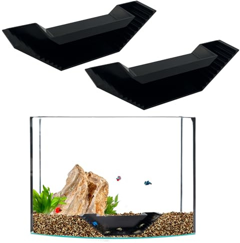 2 PCS Shrimp Underground Viewing Tunnel, Fish Hideout Natural Habitat Aquarium Breeding Cave, Aquarium Decor for Cherry Shrimp and Small Fishes, Black