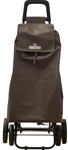 Vacavaca Carrito de Compra con 4 Ruedas, Bolsa de Saco 55L, Carro Plegable con 2 Ruedas Grandes, (Gris)