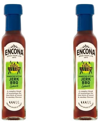 Jamaican Style Jerk BBQ Sauce, Medium Spiced, Sweet and Smoky, 2-Pack