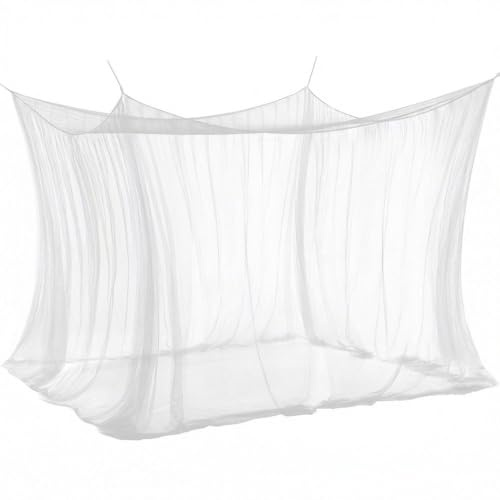 Zanzariera sospesa, tenda a prova di insetti, per patio, letto matrimoniale, traspirante, portatile, tenda da campeggio per bambini e adulti (300 x 500 x 250 cm, 2 porte, bianco)