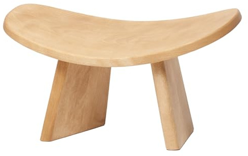 BLUECONY Meditation Bench IKUKO Basic, Preassembled Version, Wooden Kneeling Ergonomic Seiza - Solid Wood Natural, Low Height (6 or 16 cm)